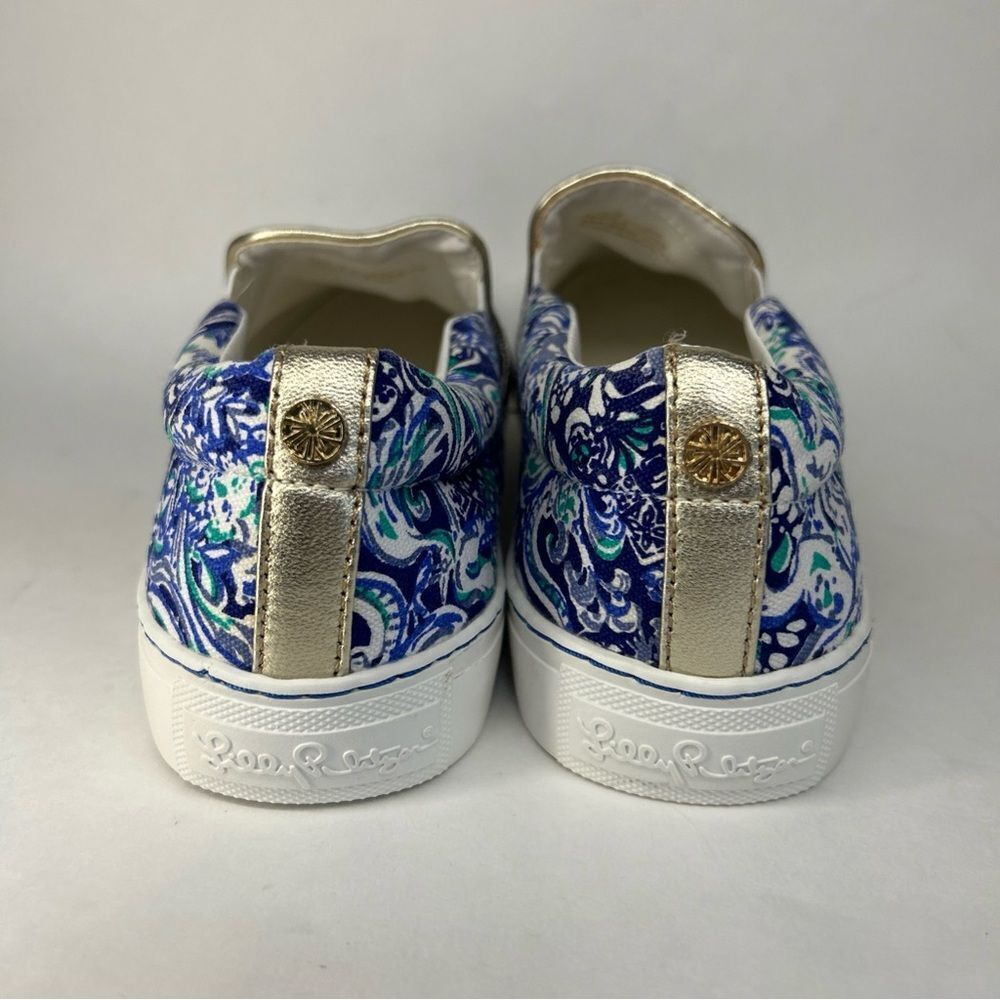 Lilly Pulitzer Julie Slip-on Blue Green Animal Print Women’s Sneakers Size 8 - Picture 6 of 10